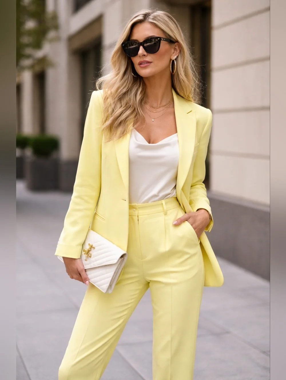 ASOS Lemon Yellow Tailored Suit Set – Blazer & Pants – US 6 – NWT - Picture 3 of 17